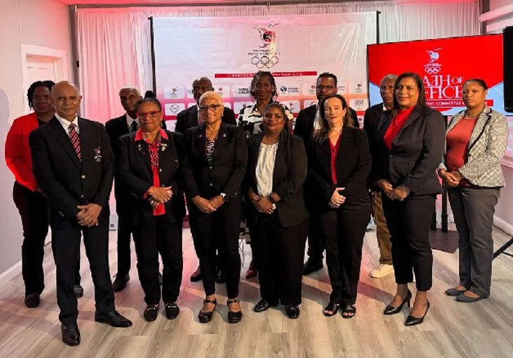 IT’S OFFICIAL: The Trinidad and Tobago Olympic Committee’s (TTOC) newly-elected Executive (2025–2028 Term) following yesterday’s formal installation ceremony at Olympic House. According to the TTOC, the ceremony marked a renewed commitment to strengthening sport governance, athlete development, and Olympic values across T&T.  — Photo courtesy TTOC (Image obtained at trinidadexpress.com)