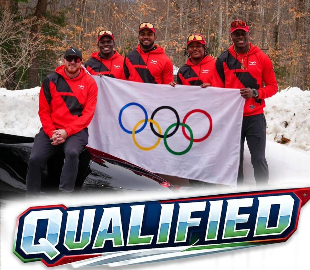 The TT bobsleigh team. PHOTO COURTESY SPORTT FACEBOOK PAGE - SPORTT FACEBOOK PAGE (Image obtained at newsday.co.tt)
