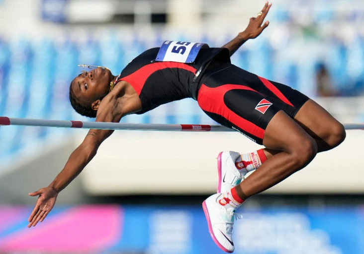 CLEARANCE: Trinidad and Tobago’s Jelese Alexander competes in the women’s high jump final at the Felix Sanchez Olympic Stadium, at the Central American and Caribbean Games in Santo Domingo, Dominican Republic, yesterday. Alexander finished seventh with a best 1.78-metre clearance. —Photo: AP (Image obtained at trinidadexpress.com)